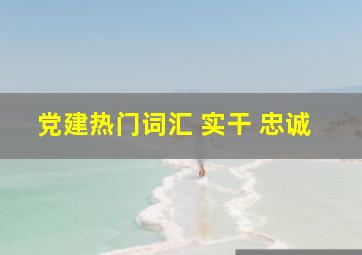 党建热门词汇 实干 忠诚